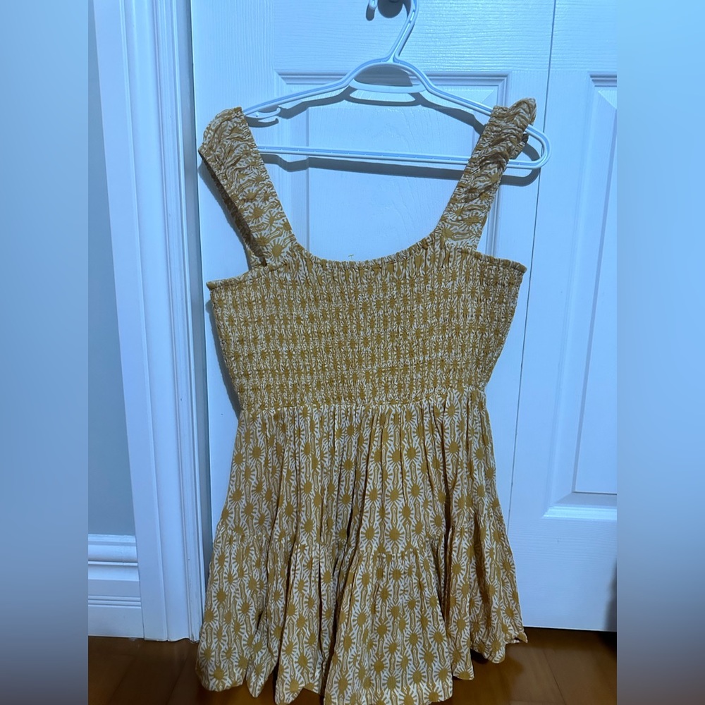 Free People Sweet Annie Mini Dress Sun Smocked Flutter Sleeve - Picture 9 of 9